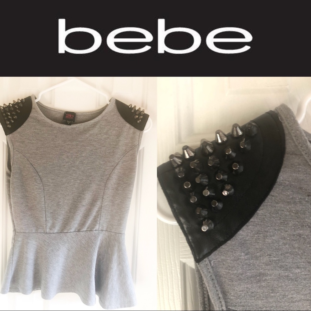 Gray Peplum Top
